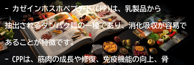 カゼインホスホペプチド(CPP)を含む食品の紹介の要点まとめ